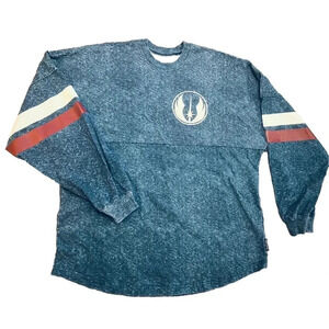 Disney Star Wars Sz M Spirit Jersey Skywalker Academy Blue/Red Long Sleeve Shirt